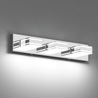 Ralbay LED Modern Bathroom Vanity Lights Chrome 3-Light 24inch Acrylic Modern Bathroom Wall Lighting Fixtures Over Mirror