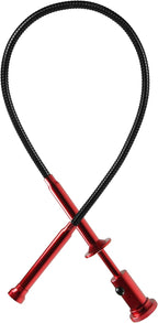 24.4 in Claw Grabber Tool,Bendable Hose Reacher Pickup with LED Light,4 Claw Picking Tool for Garbage Litter Pick Home Sink Drain and Metal Small Items. (Red)