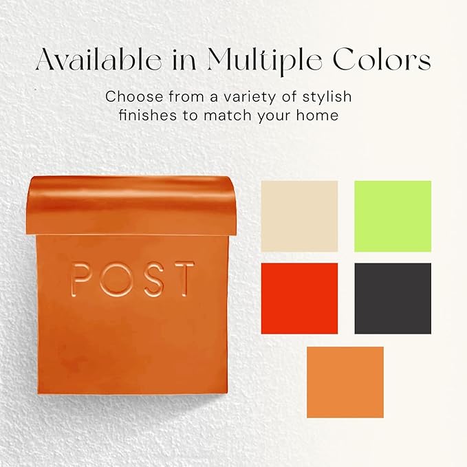 NACH Wall Mount Mailboxes for Outside, 11x4.5x12.5 in Terracotta Mail Boxes for House Outside, Waterproof Mailbox - Vicki-Style Mail Box