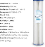 Geekpure Whole House Pleated PP Polypropylene Sediment Filter -4.5" x 20"-5 Micron (Pack 4)