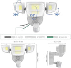 Onforu 90W 10000LM LED Motion Sensor Outdoor Lights, 4-Head Dusk to Dawn Outdoor Lighting, Hardwired Flood Lights, IP66 Waterproof 6500K Security Floodlight for Outside (White)