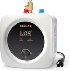 Mini Tank Water Heater Electric 2.5 Gallon Under Sink Instant Hot Water Heater with LED Dsiplay,T&P Valve,3-Way Diverter,110V 120V Point Of Use Water Heaters for Kitchen RV Bathroom White