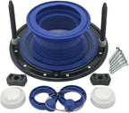 One N Done Toilet Flange Repair Kit - Toilet Kit For Low or Broken Flange. Toilet Wax Ring Replacement Kit W/Toilet Flange Extender Kit, Easy Toilet Bolts, & Toilet Caps For Bottom of Toilet. (1 Ea.)