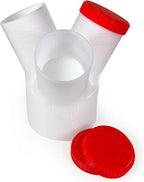 4" to 2-1/2" 3-Way Dust Collection Splitter Junction Fitting, Multi Port Fits Standard Hoses and Shop Vac Accessories, Dust Medusa, White Translucent