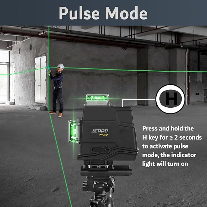 JEPPO Laser Level 360 Self Leveling,4D 4x360° Green 16 Cross Line Lazer Leveler Tool for construction and Tiling Floor,APP Remote Control,with 5000mAh Rechargeable Battery,Magnetic Rotating Stand