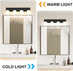 IZORRO Bathroom Vanity Light Fixture, 4-Light 27.5 Inch Matte Black Bathroom Light Fixtures Over Mirror, with White Glass Shade, Modern Farmhouse Vanity Lights, Rustic Restroom Lighting Fixtures