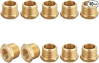 1/2 Inch NPT Male x 1/4 Inch NPT Female Brass Pipe Fitting, Hex Bushing, Reducer Adapter (10 Piece)