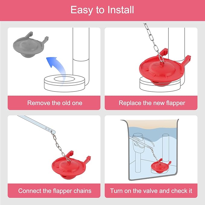 Hibbent 2 Pack Large 3-Inch Toilet Flapper Replacement Compatible with TOTO flapper Model G-Max, THU138S, THU175S and THU331S- Oversized Sealing and Easy to Install