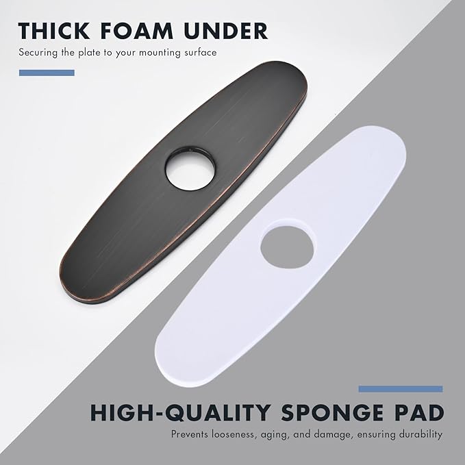 Faucet Cover Plate, Stainless Steel Deck Plate for Kitchen Sink Faucet Single Hole or Bathroom Faucet 1-3 Hole Faucet Hole Cover Round 10 Inch (Oil Rubbed Bronze)