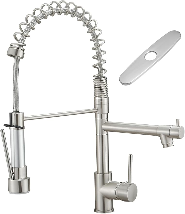 AIMADI Faucet for Kitchen Sink,Commercial Single Handle Single Hole Pull Down Kitchen Faucet with Deck Plate llaves para fregaderos de cocina