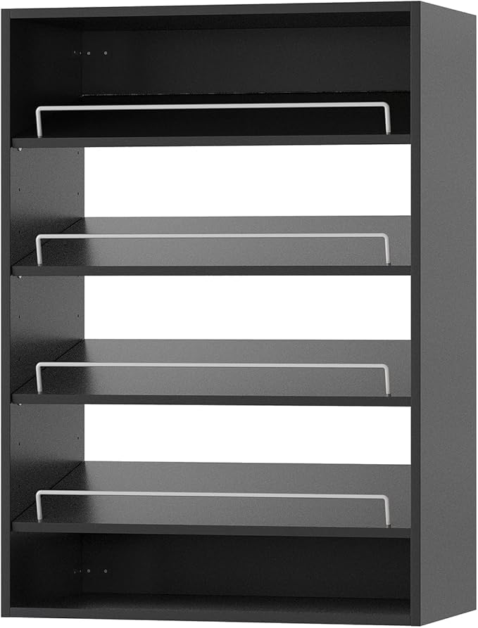 ROOMTEC 19.5" Shoe Shelf Short Tower Closet Unit, Modular Closet System with Shelf, Wardrobe Organizer for Bedroom or Walk-in Closet, Wall Mounted, Customizable Clothes Storage Unit, Black