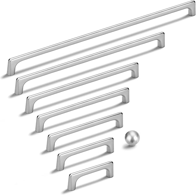 10 Pack 5 Inch(128mm) Hole Center Modern Polished Chrome Cabinet Pull Handle Timeless Vanity Drawer Pull Handle Classic Cabinet Hardware for Kitchen Dresser Bathroom, Screws Included, Chrome(5x10)