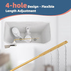 iFealClear Universal Toilet Handle Lever Flush Replacement, Front Mount Toilet Trip Lever Compatible with American Standard, Stainless Steel Flapper Chain, Solid Brass, Brushed Nickel