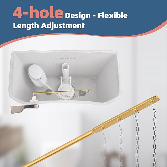 iFealClear Universal Metal Toilet Handle Replacement, Front Mount Toilet Flush Trip Lever Compatible with American Standard/Mansfield/TOTO/Kohler Toilets, Stainless Steel Flapper Chain, Brushed Nickel