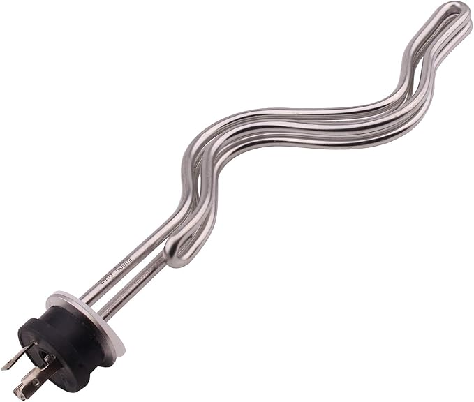 DERNORD 240V 4500W Tri-clamp Ripple Heating Element Stainless Steel Immersion Water Heater with 3-Wire Electrical Locking Plug (1.5 Inch Tri clamp)