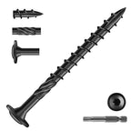 #14 x 3 Inch Lag Screws (39Pcs) 1lb. Structural Wood Screw, Black, Carbon Steel, Washer Head, Rust Resistant epoxy Coated, T30 Star Bit