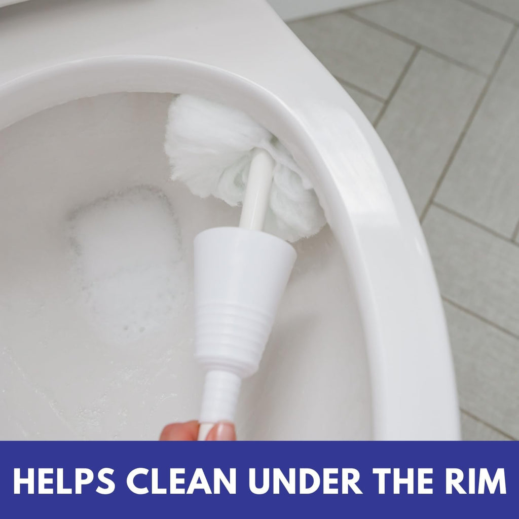 Don Aslett Johnny Mop | Set of 3 Toilet Brushes | 14" Handle to Easily Clean Toilet or Shower | Scratch Free Bowl Swab | Safe to Use with Your Favorite Toilet Bowl Cleaner