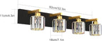 Aipsun Crystal Bathroom Vanity Lighting Black Vanity Light Fixtures Modern Vanity Light for Bathroom 4 Lights(Exclude Bulb)