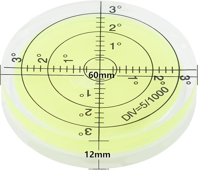 JYK Bubble Spirit Level 60x12mm Degree Marked Surface Circular Level Round Levels Bubble Measuring Layout Tools