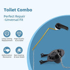 iFealClear Universal Toilet Handle Replacement Kit Side Mount with 2-Inch Rubber Toilet Flapper, Toilet Tank Parts Compatible with Kohler, American Standard, TOTO, Mansfield, Angle Mount-Matte Black