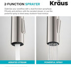 KRAUS Oletto High-Arc Single Handle Pull-Down Kitchen Faucet in Chrome, KPF-2821CH
