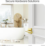 HOSOM Gold Door Handles Interior Brass Privacy Door Levers for Bedroom Bathroom Keyless Reversible Door Knob Lock for Left & Right Handled Doors, 6 Pack