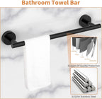 Cilee 10 Piece Matte Black Bathroom Hardware Set,2 Pack 5 Piece Bathroom Accessories Set Include 24 inch,16 inch Toilet Paper Holder, Towel bar,Towel Ring,Towel Hook,Stainless Steel Wall Mounted