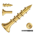 #8 x 1 Inch Deck Screws (215Pcs) 1lb. Exterior Wood Screws. Carbon Steel, Tan, Flat Head, Rust Resistant epoxy Coated, with T25 Star Bit