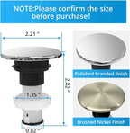 Polished Chrome 972098A Bathroom Sink Push & Seal Pop Up Drain Stopper Assembly,Part number is 35338-06XX,Sealed and Durable