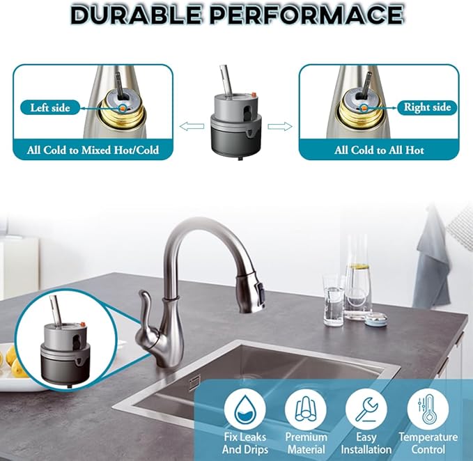 RP50587 Cartridge Valve for Delta DTS Faucet Cartridge Repair Kit, Kitchen Lavatory Shower Faucet Valve Assy, Works with DIAMOND Seal Technology Models Featuring Motion Cartridge with Allen Wrench