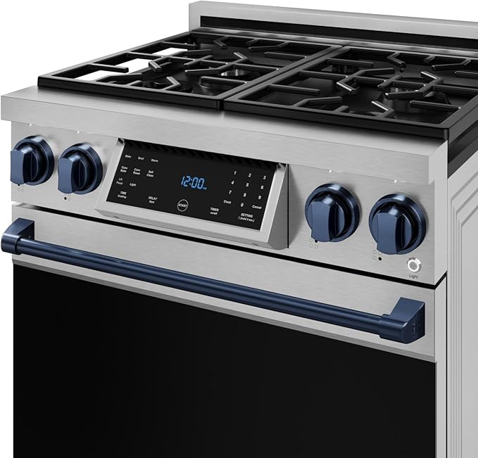Gordon Ramsay by THOR Kitchen 30 Inch Professional Gas Range with Tilt Panel Touch Control in Stainless Steel/Navy Blue