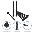 Lag Screws 4 Inch, 25PCS Heavy Duty Construction Screw, Structural Wood Screw #14 x 4, Rust Resistant, Washer Head, Black Coated Exterior Wood/Lag Screws Hex Socket