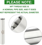 TAISHER 2PCS Stainless Steel Pipe Fittings, 1/2" NPT Female x 1/2" NPT Female Threaded, 8" Length Thickened Nipple Cast Pipe