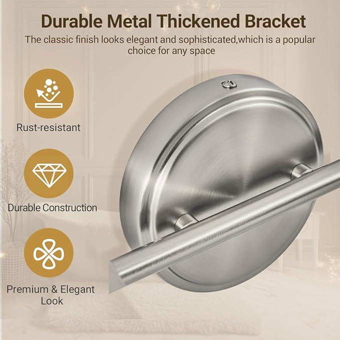 ANDY STAR Brushed Nickel Bathroom Light Fixtures, 1-Light Vanity Lights, Modern Bathroom Wall Sconces Lighting with Globe Clear Glass Shade Up or Down Wall Mounted for Kitchen, Living Room, Hallway