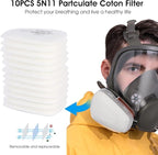 Full Face Respirator Mask: 6800 Gas mask Respirator Mask with Filters 6001 - Dust Mask Anti Fog Against Organic Vapor Fumes Gases for Spray Paint Chemicals Epoxy Resin Welding Sanding（2 pcs）