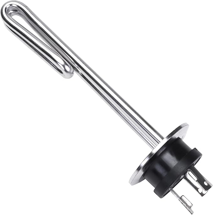 DERNORD 120V 1500W Tri-clamp Foldback Heating Element Stainless Steel Immersion Water Heater with 3-Wire Electrical Locking Plug (2 Inch Tri clamp)