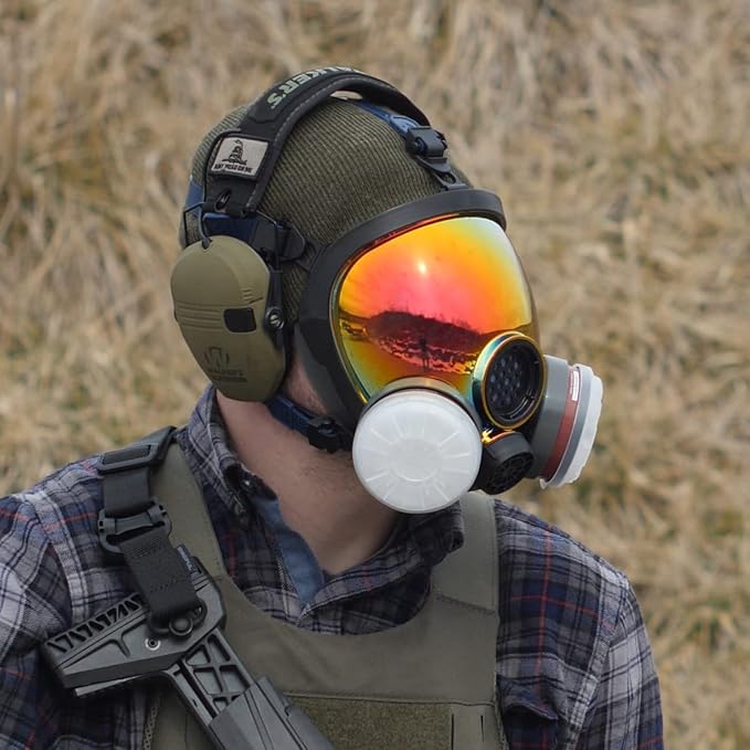 Parcil Distribution Gas Mask Survival Nuclear and Chemical Full Face Respirator - Organic Vapor & Particulate - CE Tested
