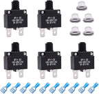 mxuteuk 5Pcs 3Amp Circuit Breakers Push Button Manual Reset 125/250V AC 32V DC,Overload Protector Switch Thermal Circuit Breakers with Quick Connect Terminals and Waterproof Button Caps ST1-5-3A