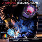 ARCCAPTAIN True Color Solar Power Welding Hood, 3.94"X3.66" Large Viewing Screen Auto Darkening Welding Helmet with 4 Arc Sensor Solar Powered, Wide Shade 4-5/5-9/9-13 Welding Mask, HSH-G999-PB