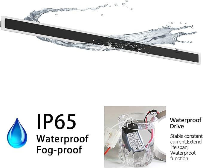 Aipsun Porch Wall Lights 78.7 inch Long Strip Modern Outdoor Wall Light Fixture 1 Pack, 55W Black Wall Mount Lighting Sconce Exterior Lights Wall Sconce 3000K for House Living Room Corridor