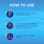 Toilet Bowl Cleaner Rim Hanger, 6 Count Toilet Bowl Deodorizer, Cleans and Freshens Toilet Bowl, Ocean Scent - 7 Month