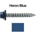 #14 Metal ROOFING SCREWS (250) Screws x 1-1/2" HERON BLUE Hex Head Sheet Metal Roof Screw. Self starting/tapping metal to woodsheet metal siding screws - EPDM washer. for corrugated roofing