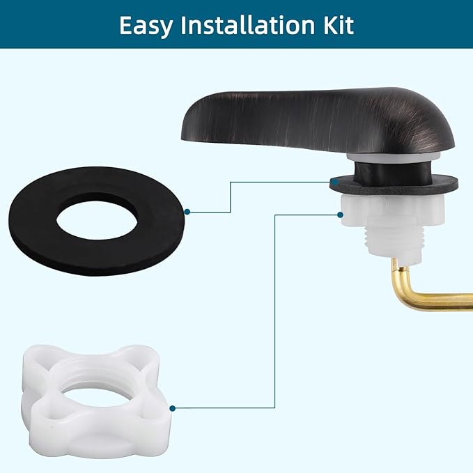 Hygie Rinse 2PCS Universal Metal Toilet Handle Replacement Kit Side Mount Toilet Lever Compatible with TOTO/Glacier Bay/Gerber, Toilet Flush Handle with Flapper Chain, Oil Rubbed Bronze