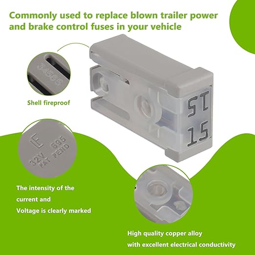 15A 32V Mini Slotted Automotive MCASE Shaped Cartridge Fuse Kit(Pack of 6pcs,15A)