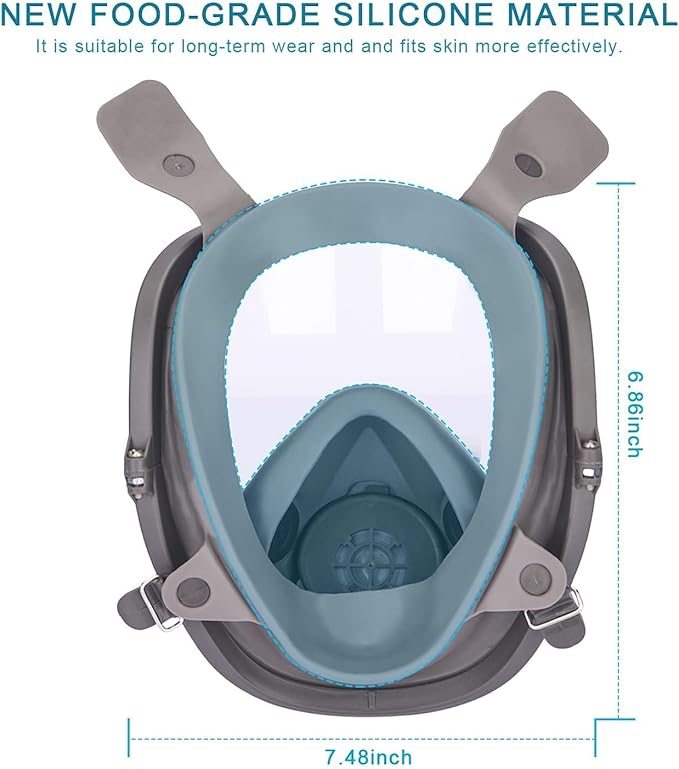 Full Face Respirator Mask with Filters, 15 in1 Reusable Respirator Paint Shield Cover Mask, Ideal for Painting Spray, Epoxy Resin, Welding, Dust, Car Spraying, Polishing, Sanding & Cutting