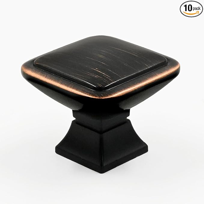 10 Pack 1.2 Inch Oil Rubbed Bronze Cabinet Knobs for Dresser Drawers and Cabinets