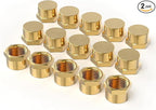 GASHER 1/2"NPT Brass Pipe Cap, NPT Female Thread Socket Pipe End Cap Plugs Fitting 2PCS