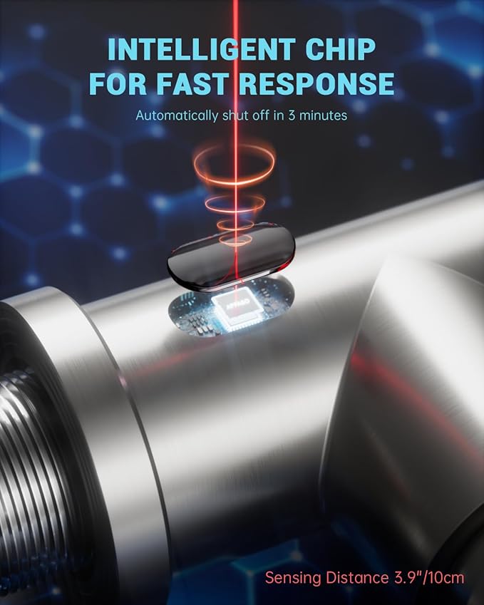 APPASO Touchless Kitchen Faucet with Pull Down Sprayer, Waterfall Motion Sensor Kitchen Sink Faucet Touchless, Brushed Nickel Stainless Steel Single Handle Hands-Free Sink Faucet