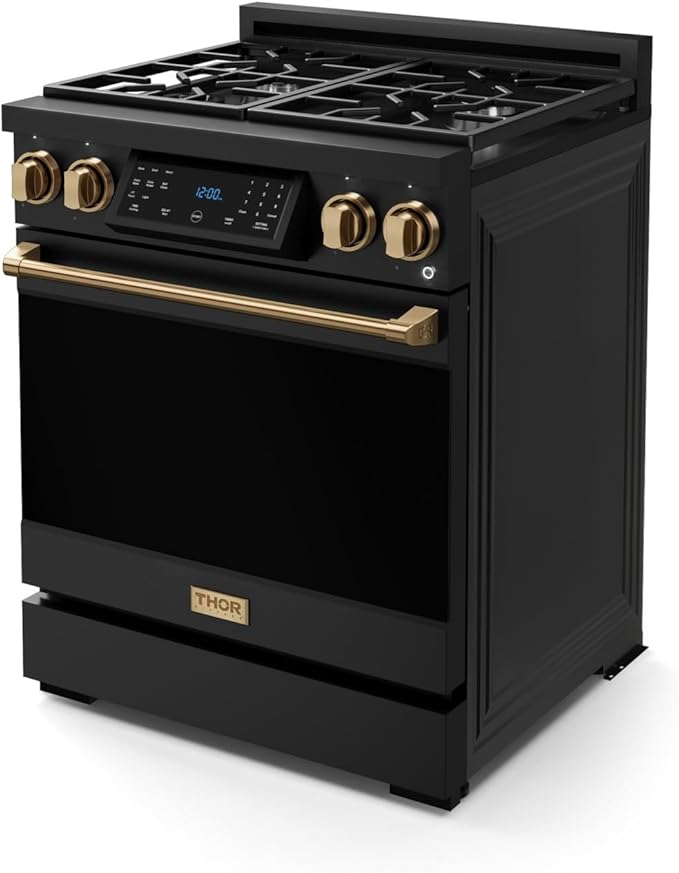 Gordon Ramsay by THOR Kitchen 30 Inch Professional Gas Range with Tilt Panel Touch Control in Black/Bronze