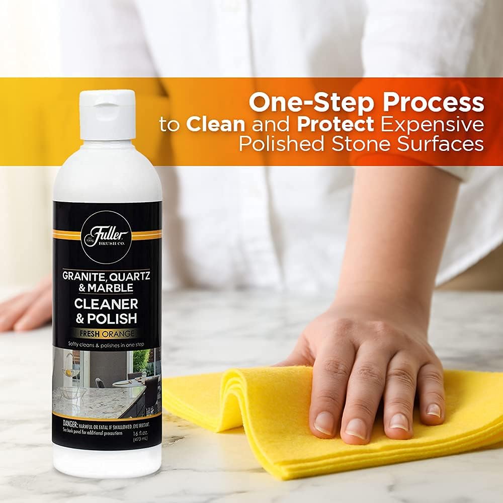 Fuller Brush Countertop Cleaner & Polish - Multi Surface Cleaner - Cleans, Polishes and Protects Granite Quartz Marble Glass Laminates Metal and Other Surfaces Refreshing Orange Scent Removes Odor (6 Pack)